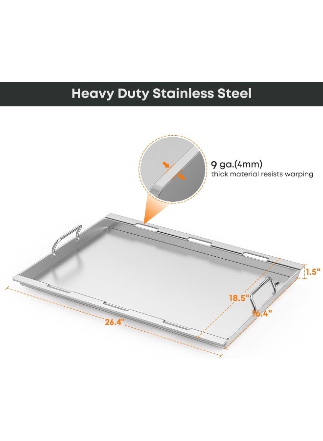 Stainless Steel Flat Top Griddle Full-Size Griddle Insert For Weber Genesis Ii And Genesis Ii Lx 300 Series Gas Grill  - Image 3