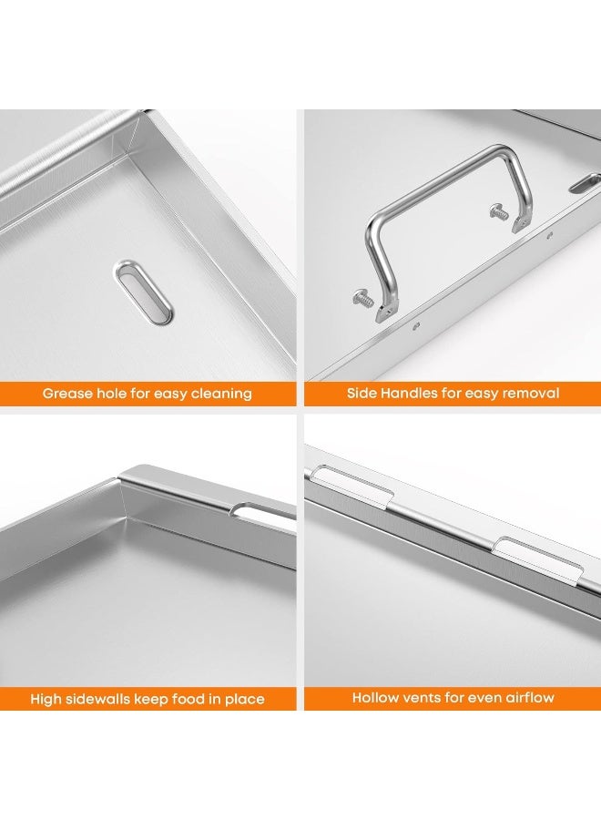 Stainless Steel Flat Top Griddle Full-Size Griddle Insert For Weber Genesis Ii And Genesis Ii Lx 300 Series Gas Grill  - Image 4