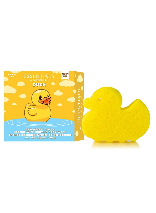 spongelle Strawberry Cream Duck Body Wash Infused Buffer 70g (Multi Use) - Image 2