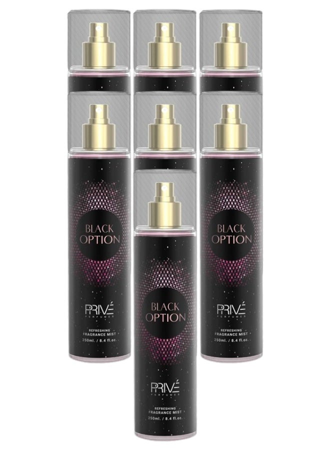 PRIVE 7 Pieces Black Opiton Fragrance Mist 250ML - Image 1