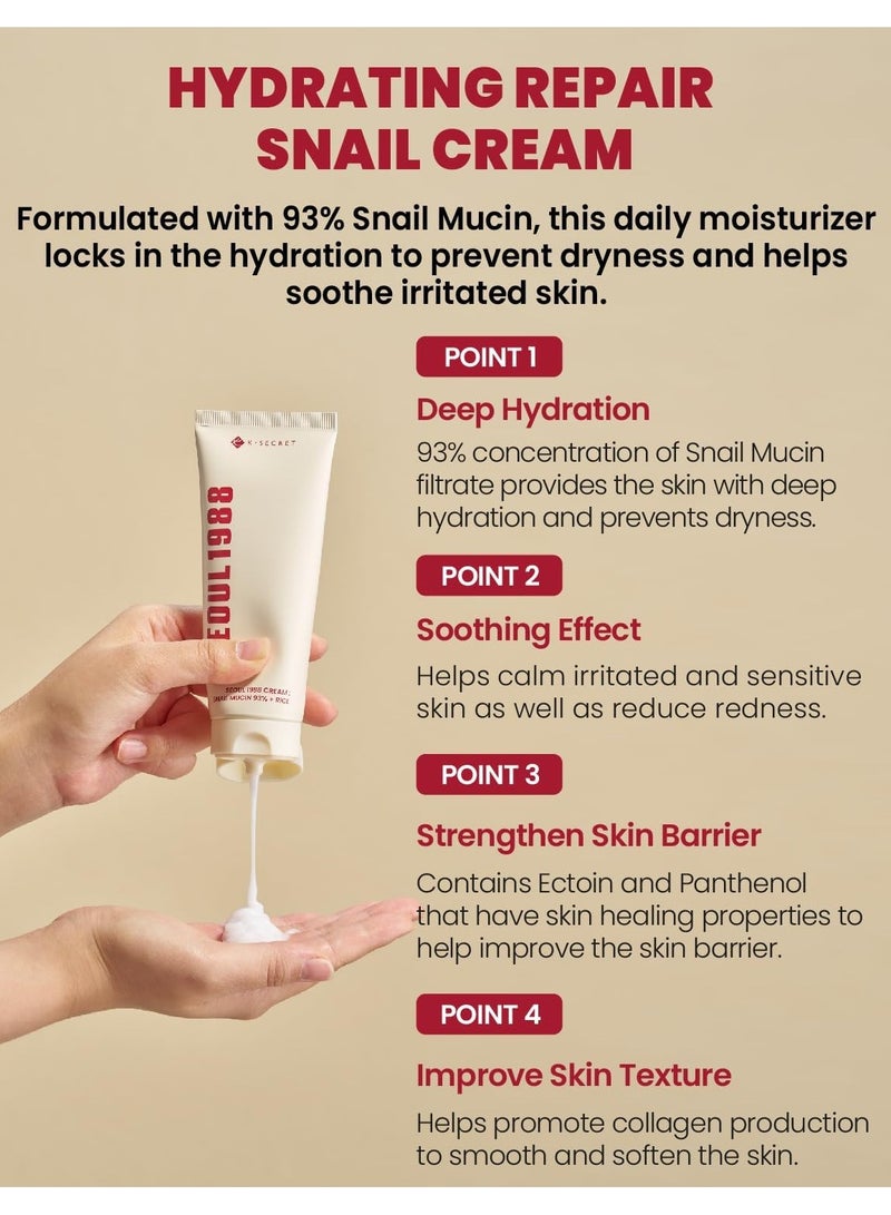 K-SECRET K-SECRET SEOUL 1988 Cream : Snail Mucin 93% + Rice - Image 5