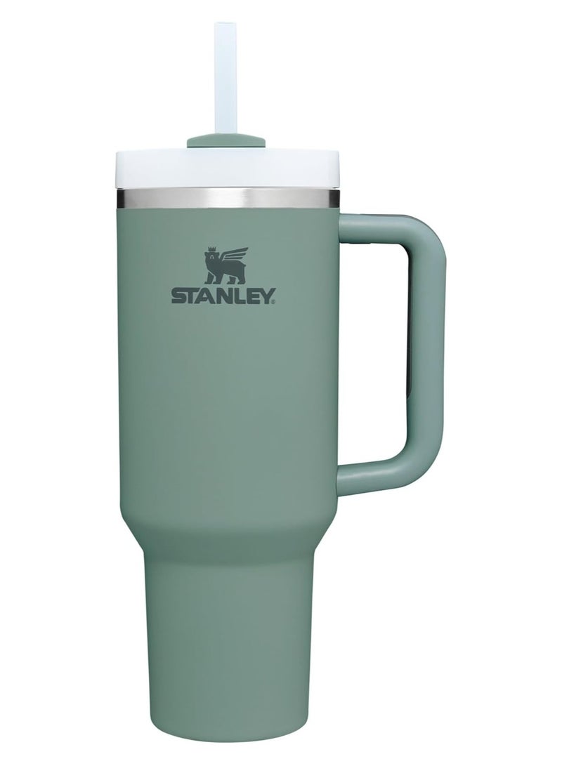 Stanley STANLEY Quencher H2.0 FlowState Stainless Steel Vacuum Insulated Tumbler with Lid and Straw for Water, Iced Tea or Coffee (Shale Soft Matte, 40 oz) - Image 1