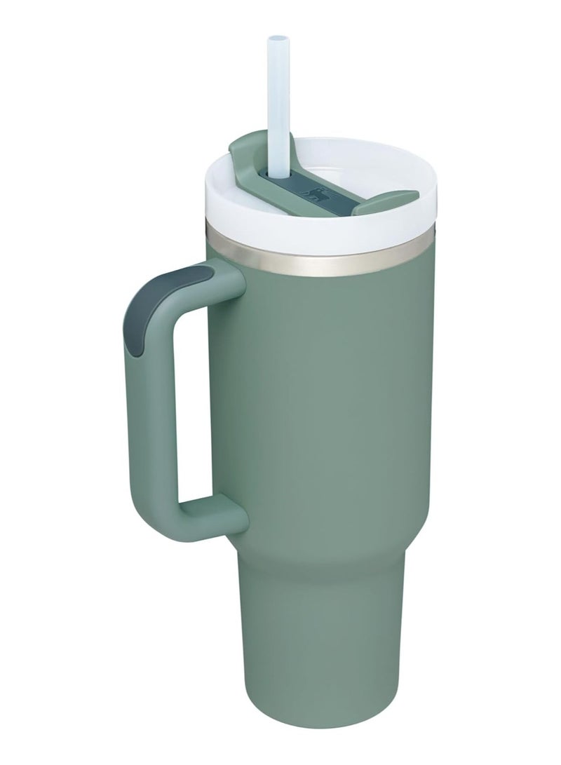 Stanley STANLEY Quencher H2.0 FlowState Stainless Steel Vacuum Insulated Tumbler with Lid and Straw for Water, Iced Tea or Coffee (Shale Soft Matte, 40 oz) - Image 2