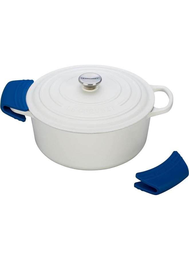 Le Creuset Le Creuset Side Handle Grips, Set Of 2, Silicone, Adaptable, Heat Resistant To 250°C, Marseille Blue  - Image 3