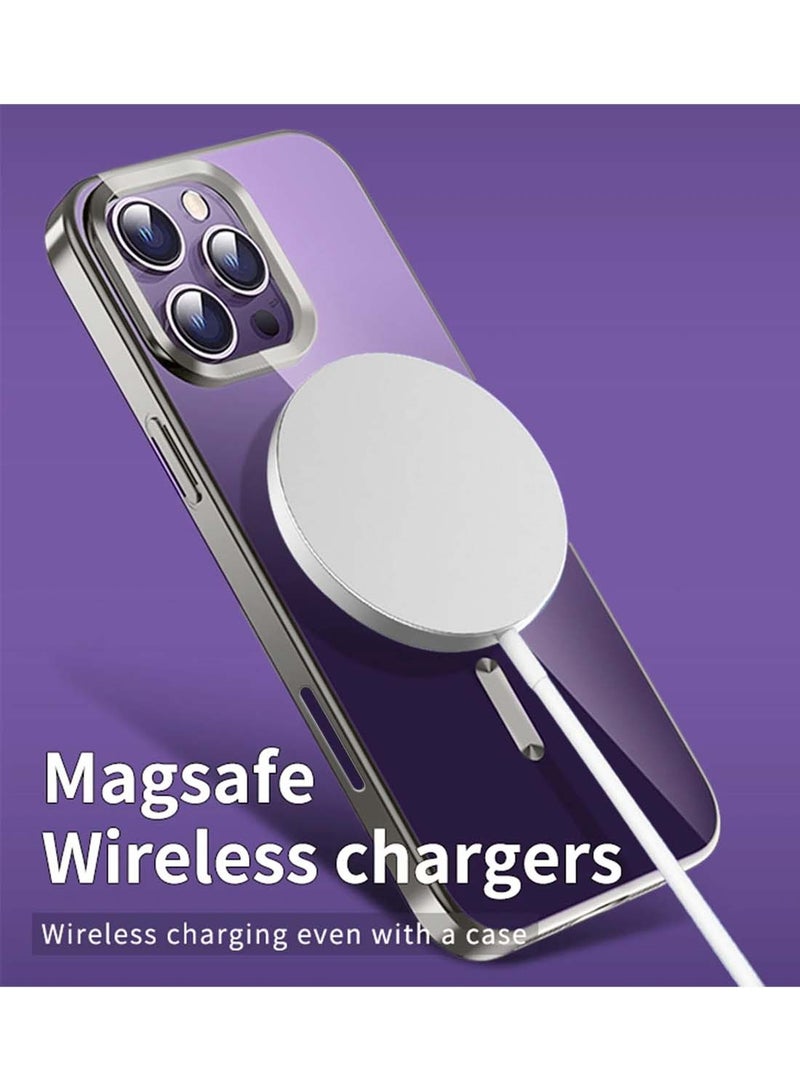 Wtech Apple iPhone 16 Pro Max Magsafe Shockproof Luxury Plating Hybrid Clear PC Case Cover - Natural Titanium - Image 4