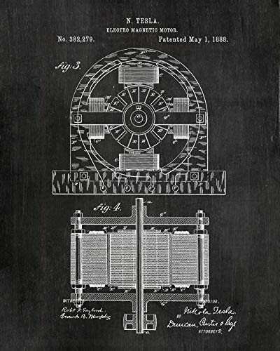 ArtCantHurtU Nikola Tesla Gifts for Engineers Steampunk Wall Decor SIX (8"x10") Unframed Wall Art Patent Prints Industrial Artwork Home Decor - Electrical, Coil, Nerd, Geek, Science, Physics Decorations - Image 5