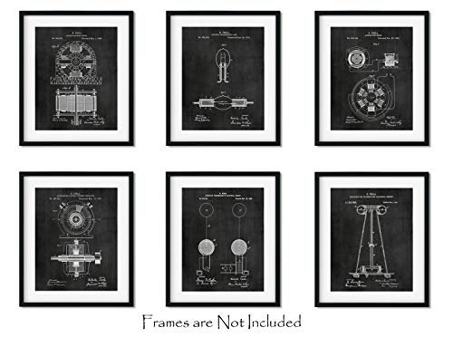 ArtCantHurtU Nikola Tesla Gifts for Engineers Steampunk Wall Decor SIX (8"x10") Unframed Wall Art Patent Prints Industrial Artwork Home Decor - Electrical, Coil, Nerd, Geek, Science, Physics Decorations - Image 4