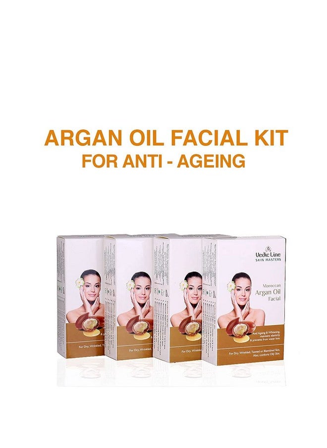 Vedic Line Vedicline Moroccan Argan Oil Facial Kit, Minimize Signs Of Ageing, Wrinkles & Dark Spots With Argan Oil, Sesame & Almond Oil For Beautiful Radiant Glowing Skin, 52Ml (Pack Of 4)  - Image 2