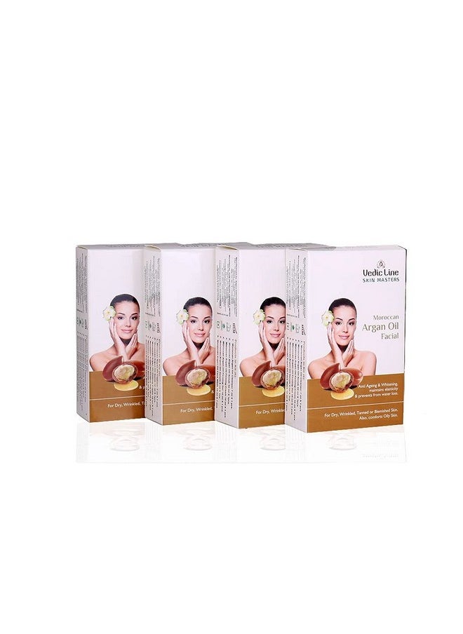 Vedic Line Vedicline Moroccan Argan Oil Facial Kit, Minimize Signs Of Ageing, Wrinkles & Dark Spots With Argan Oil, Sesame & Almond Oil For Beautiful Radiant Glowing Skin, 52Ml (Pack Of 4)  - Image 1