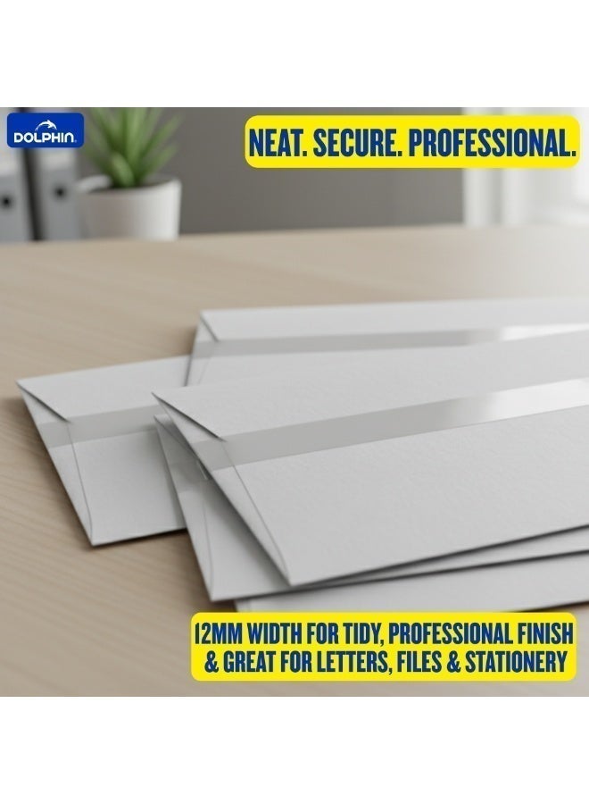 دولفين شريط لاصق شفاف فائق الوضوح دولفين عرض 12 مم × طول 36 ياردة، عبوة 6 لفات، مناسب للمدرسة والمكتب والمنزل - Image 4