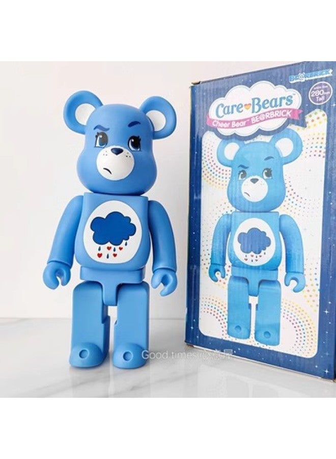 Hundred Bearbricck Vinyl Violence Bear Ornaments Building Blocks Bear Fluid Bear Toy Hand Doll 400%-Color:Rainy Bear  - Image 1