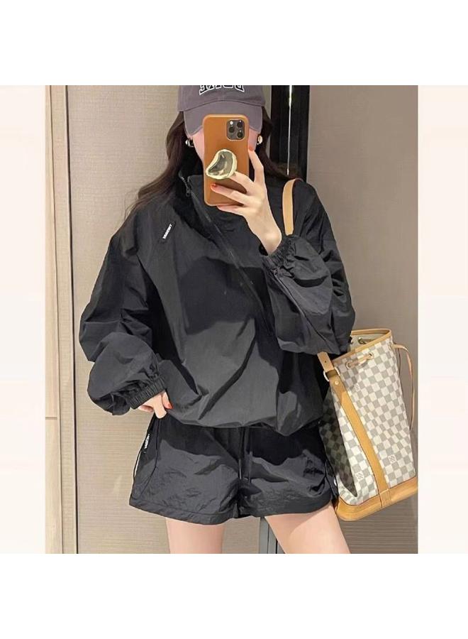 VUELO Summer New Style Chic Niche All-match Thin Sunscreen Suit Loose Casual Rushwork Casual Sports Two-piece Set  - Image 1