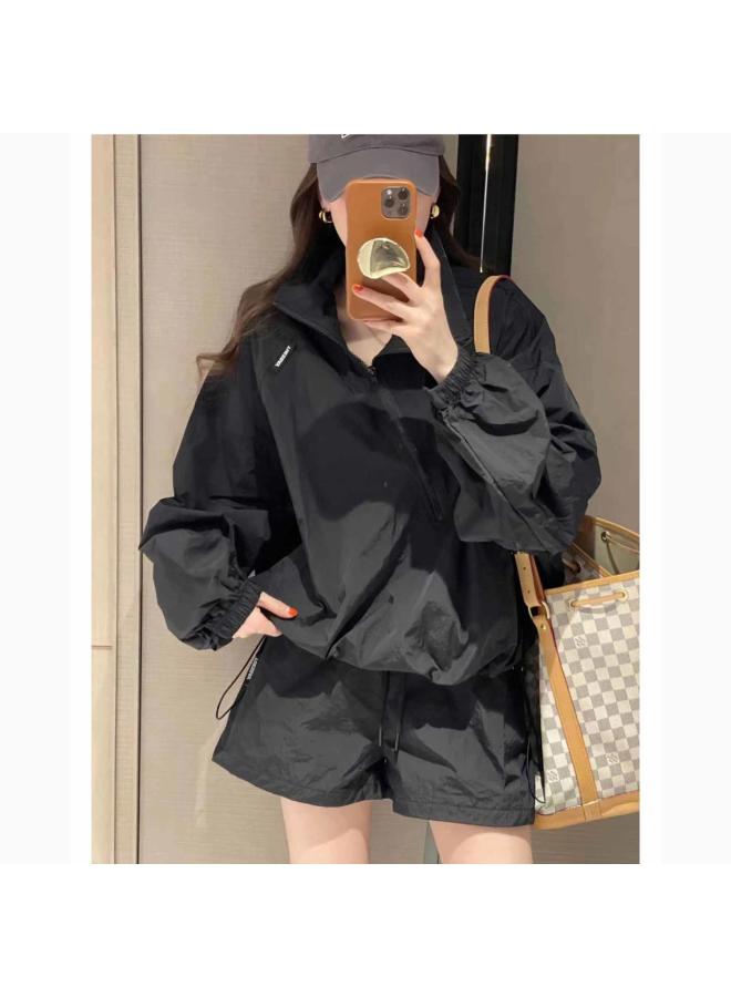VUELO Summer New Style Chic Niche All-match Thin Sunscreen Suit Loose Casual Rushwork Casual Sports Two-piece Set  - Image 4