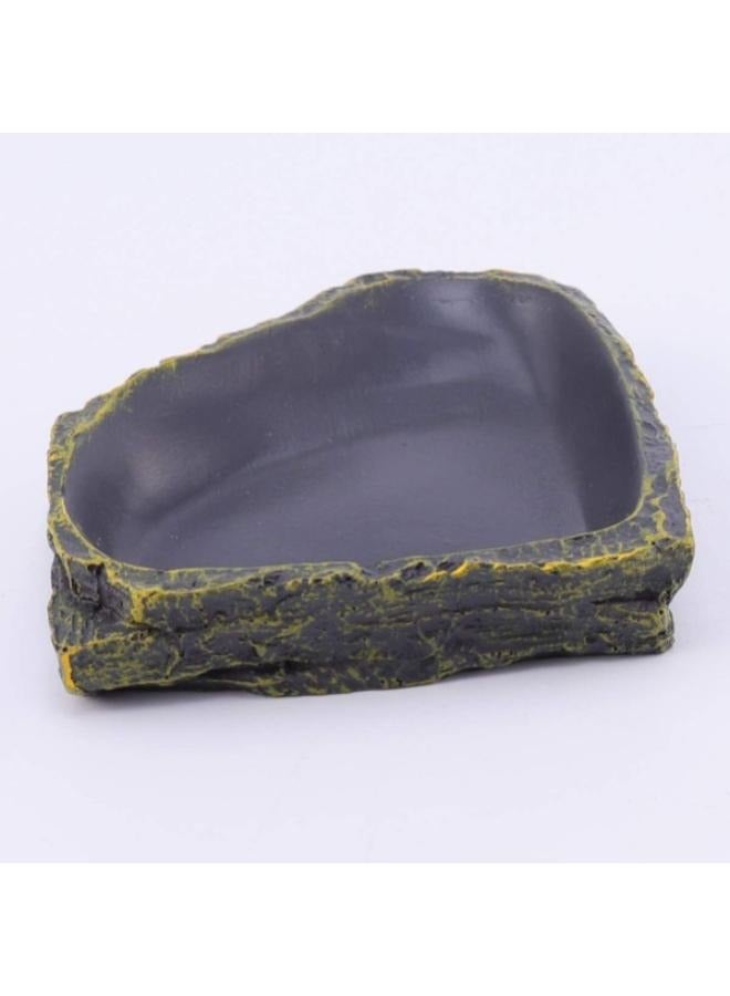 Reptile Food Dish Terrarium Water Bowl Food Feeding Plate - Image 1