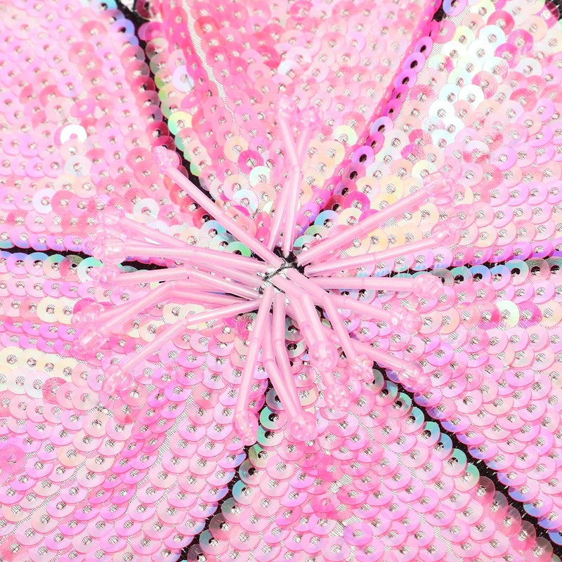 Sparkling Sequin Flower Embroidered Applique Patches 2pcs for Clothing Hats Bags Handmade Floral Sewing Decoration - Image 4