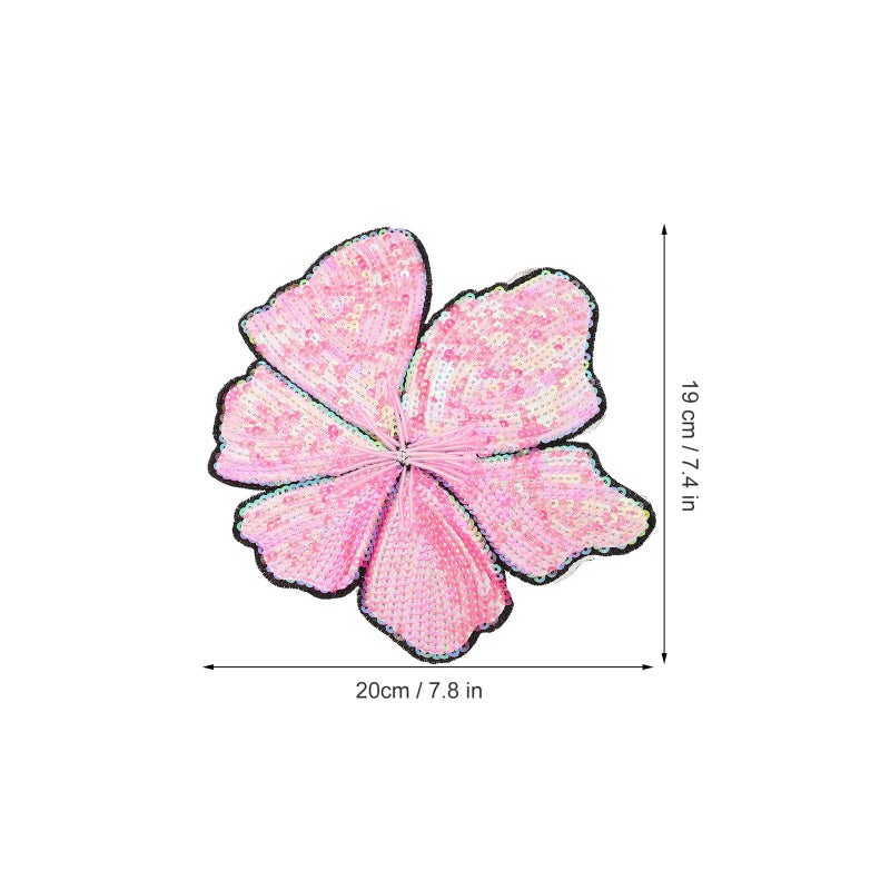 Sparkling Sequin Flower Embroidered Applique Patches 2pcs for Clothing Hats Bags Handmade Floral Sewing Decoration - Image 3