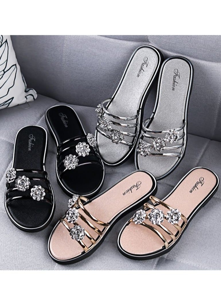 KUYING New Fashion Slippers Beach Flat Bottom Slippers  - Image 4