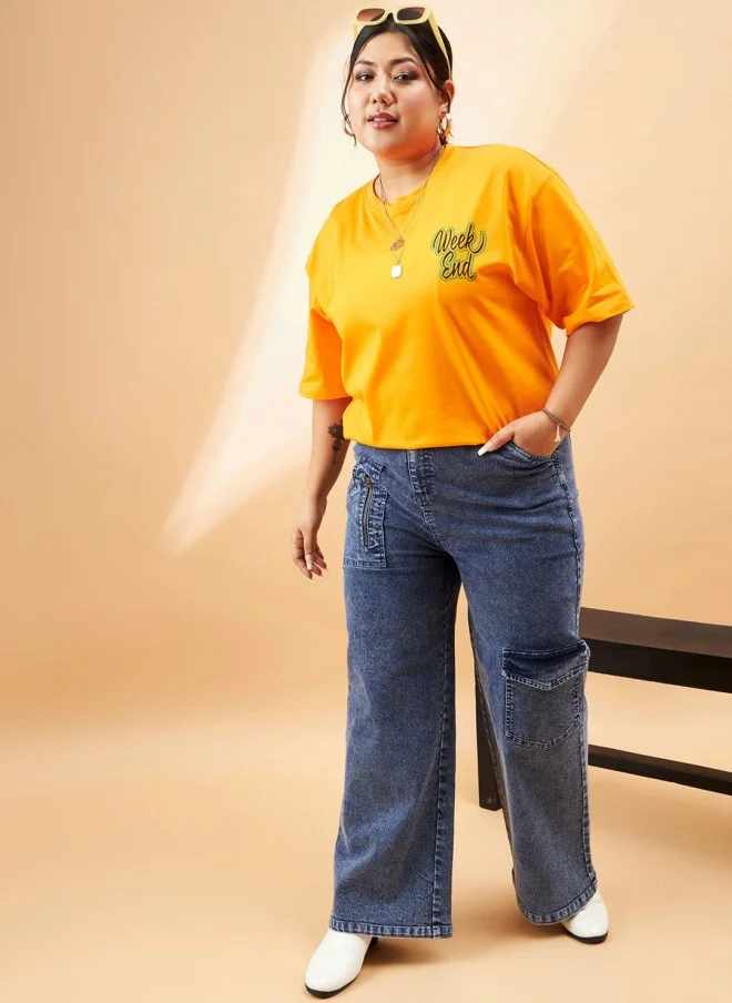 SASSAFRAS Comfort High-Rise Light Fade Stretchable Jeans for Women