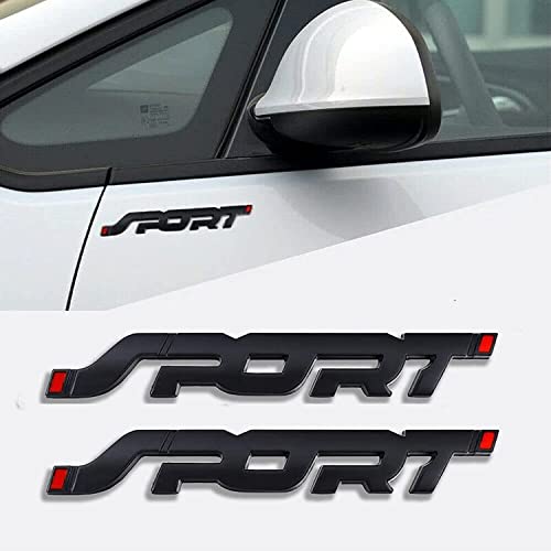 VELINEX® 3D Sport Logo Emblem Decal Badge Sticker, Waterproof, Self-Adhesive Non-Rusting Decal for All Cars & Bikes Decoration Waterproof Badge Emblem Adhesive Badge Sticker (Sport Logo 2 PCS, Black) - Image 1