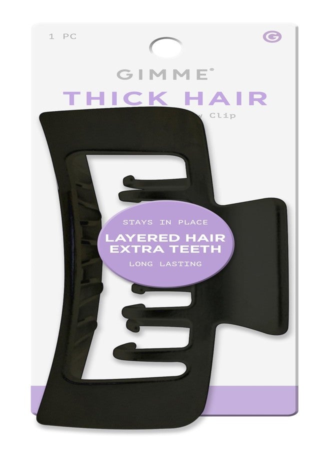 غيمي مشابك شعر مستطيلة كبيرة الحجم من جيمي بيوتي - مشابك شعر بلمسة نهائية مخملية لجميع أنواع الشعر - إكسسوار يومي مانع للانزلاق وثابت - طقم مشابك شعر نسائية - أسود - Image 1