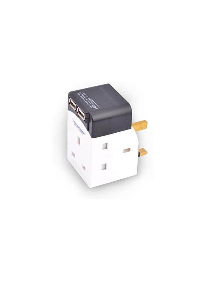 Terminator Terminator Multi Adaptor 3 Way Socket With 2000mA 2USB Sockets 13A Plug  - Image 3