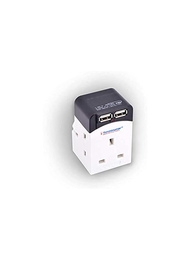 Terminator Terminator Multi Adaptor 3 Way Socket With 2000mA 2USB Sockets 13A Plug  - Image 2