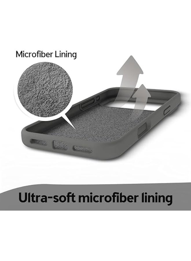 Compatible with iPhone 17 Pro Case Slim Liquid Silicone 4 Layers Full Covered Soft Gel Rubber Shockproof Cover, Protective Phone Case for iPhone 17 Pro (Dark Gray) - Image 3