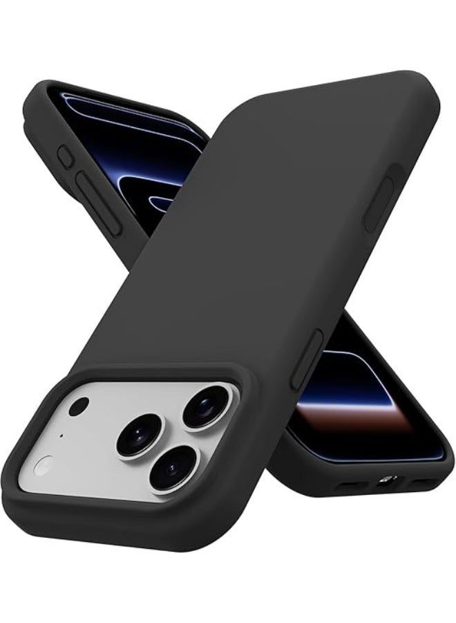 Compatible with iPhone 17 Pro Case Slim Liquid Silicone 4 Layers Full Covered Soft Gel Rubber Shockproof Cover, Protective Phone Case for iPhone 17 Pro (Dark Gray) - Image 1