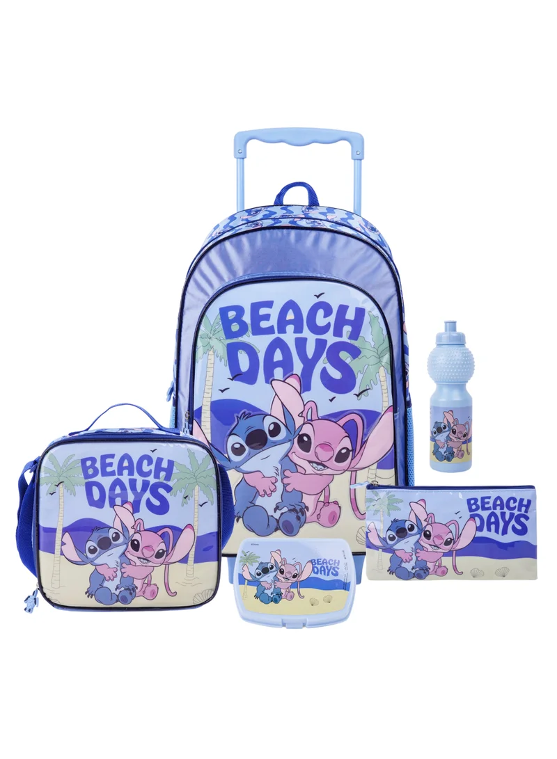 ديزني Disney Stitch Floating Stitch 5in1 Trolley Box Set 18" I Trolley I Lunch Bag I Water Bottle I Pencil Case I Lunch Box I Packaging
