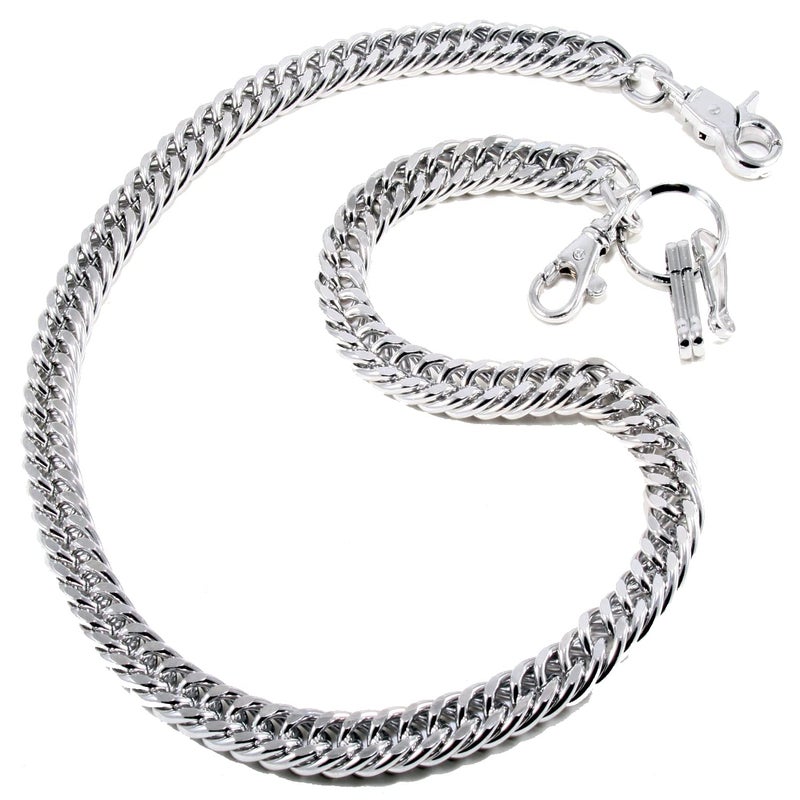 Double K Doublek Strong Heavy Biker Trucker Keychain Key Jean Wallet Chain (29") Silver CS11 - Image 3