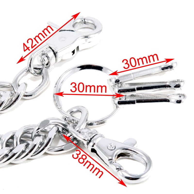 Double K Doublek Strong Heavy Biker Trucker Keychain Key Jean Wallet Chain (29") Silver CS11 - Image 5