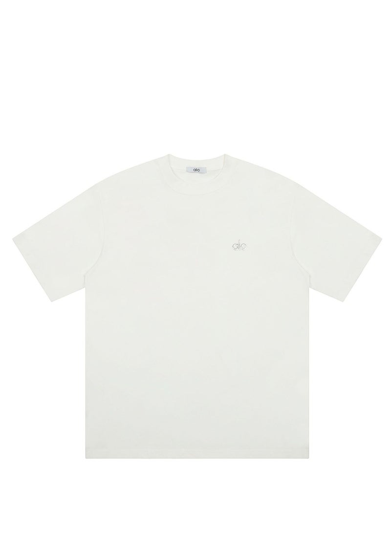 alo Alo White Men's and Women's Loose-Fitting T-Shirt - Summer Short-Sleeved Shirt 
