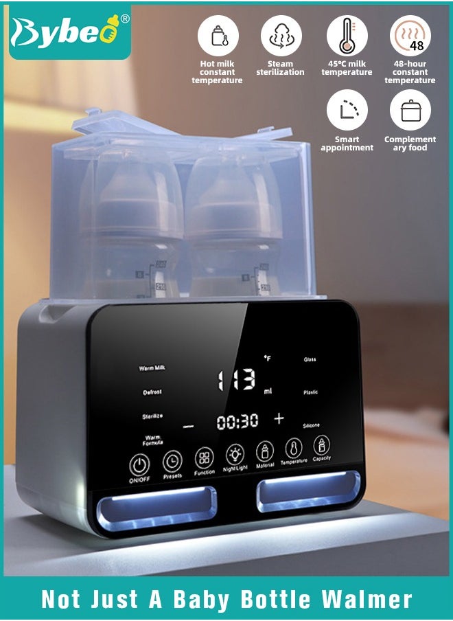 9 In 1 Baby Bottle Warmer & Sterilizer & Electric Baby Food Makerr & Milk Heater Defrost with Timer, Accurate Temperature Control, LCD Display, Night Light, Sterilizing, For Double Bottles Milk Warmer - pzsku/Z7E913727006C02C22523Z/45/_/1719540183/2656fda6-2881-4a6b-84ec-3f540601889b