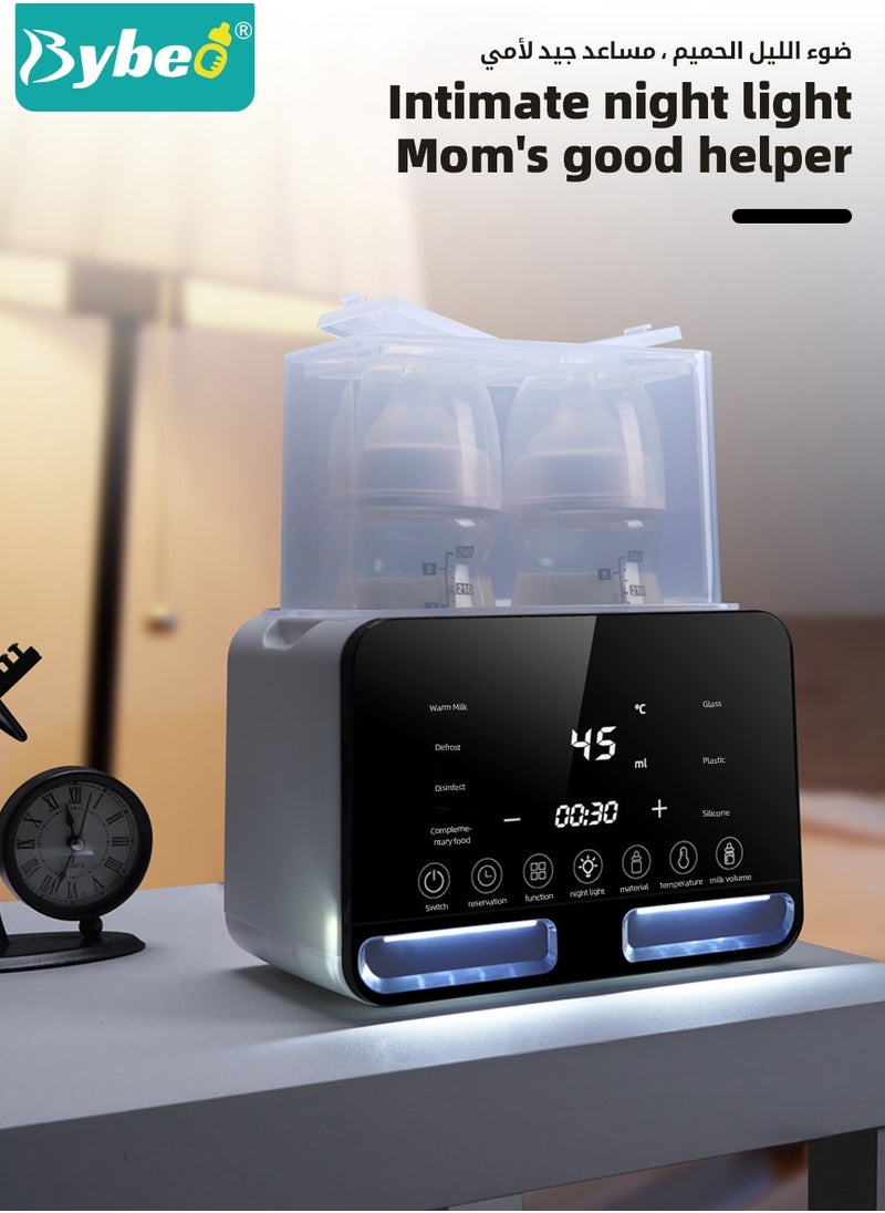 9 In 1 Baby Bottle Warmer & Sterilizer & Electric Baby Food Makerr & Milk Heater Defrost with Timer, Accurate Temperature Control, LCD Display, Night Light, Sterilizing, For Double Bottles Milk Warmer - pzsku/Z7E913727006C02C22523Z/45/_/1719540234/e1e70a61-94b8-400c-b2ed-e4f5dba193b7