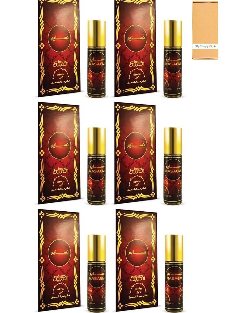 Nabeel 6 Pcs Nabeel Nasaem Alcohol Free Roll On Oil Perfume 6ML - Image 1