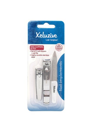 2Nail Clippers +Nail File Silver