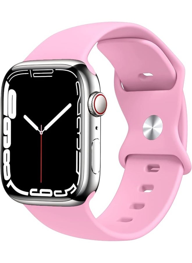 Compatible with Apple Watch Strap 45mm 44mm 42mm 49mm, Soft Silicone Sport Band Replacement Straps for iWatch Strap Series 9 8 7 6 5 4 3 2 1 SE, 42mm/44mm/45mm/49mm - Image 1