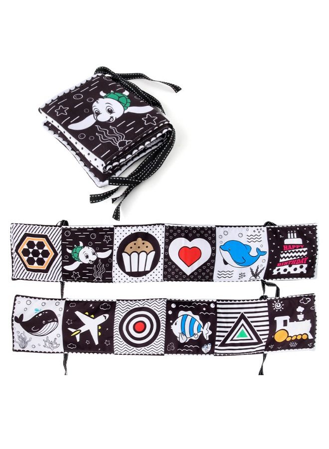 Early Development Educational Cloth Book, Nontoxic Fabric Cloth High Contrast Foldable Educational Activity Cloth Soft Book Perfect For Infants Boys And Girls Early Education（Graphics/Ocean/Ship） - Image 1