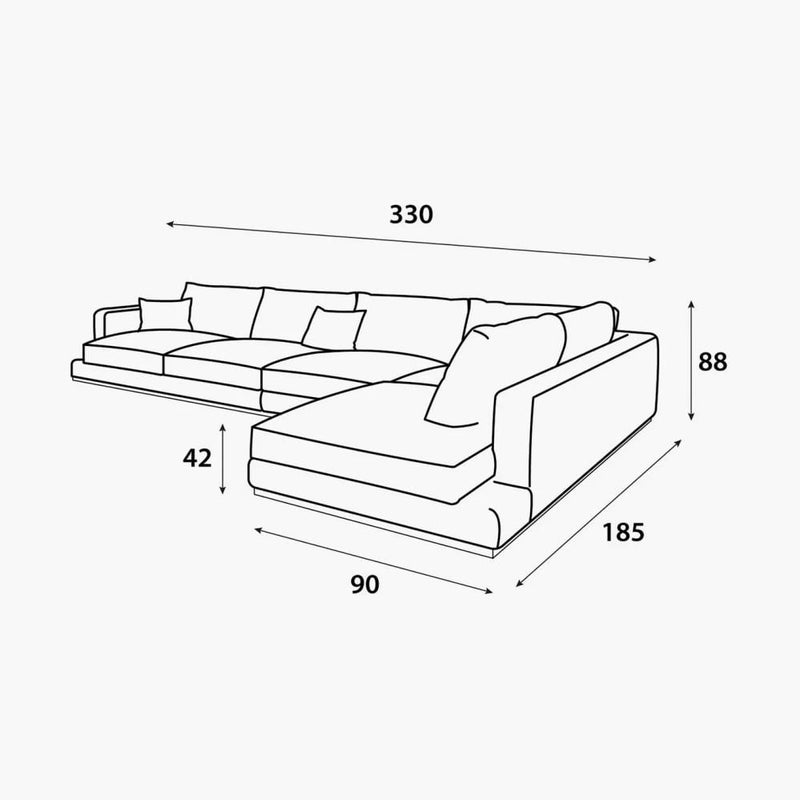 Betak Swedish wood and chenille corner sofa - beige - Image 4