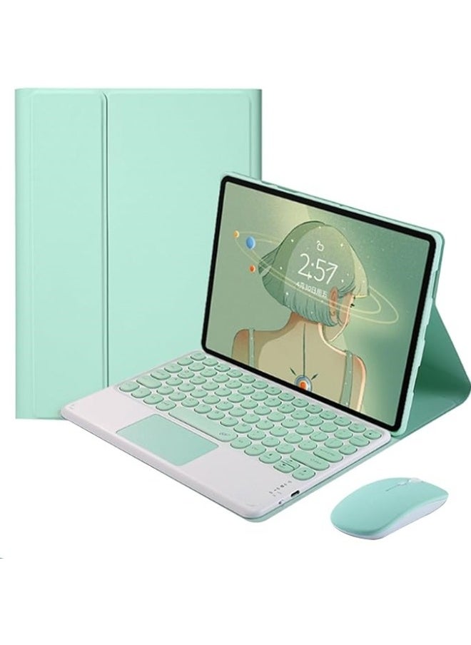 Touchpad Keyboard Case for Redmi Pad SE 11.0 Inch Tablet, Invisible Pen Slot,Keyboard Case Cover with Cute Round Key Detachable TouchPad Keyboard & Mouse