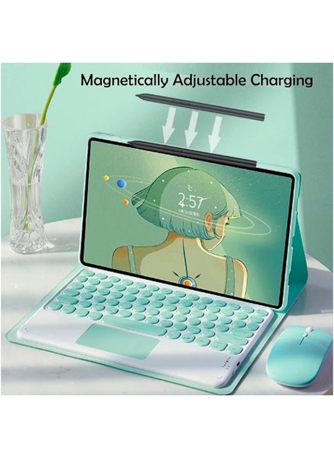 Touchpad Keyboard Case for Redmi Pad SE 11.0 Inch Tablet, Invisible Pen Slot,Keyboard Case Cover with Cute Round Key Detachable TouchPad Keyboard & Mouse