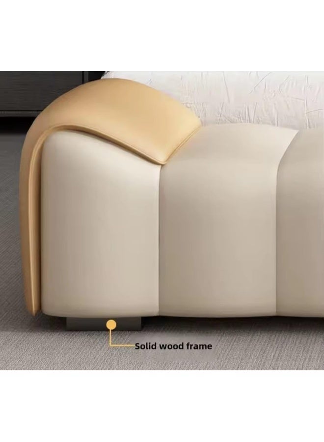 Modern Channel Tufted Bench Ottoman - Image 3