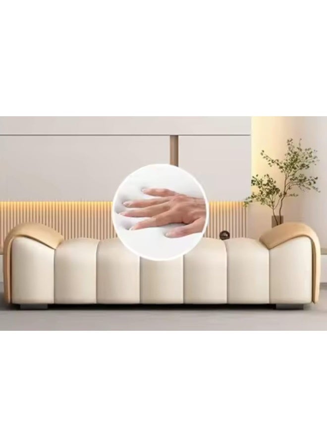 Modern Channel Tufted Bench Ottoman - Image 4