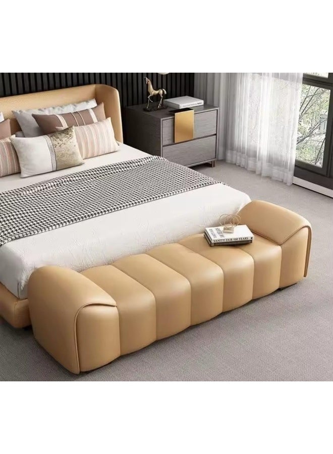 Modern Channel Tufted Bench Ottoman - Image 1