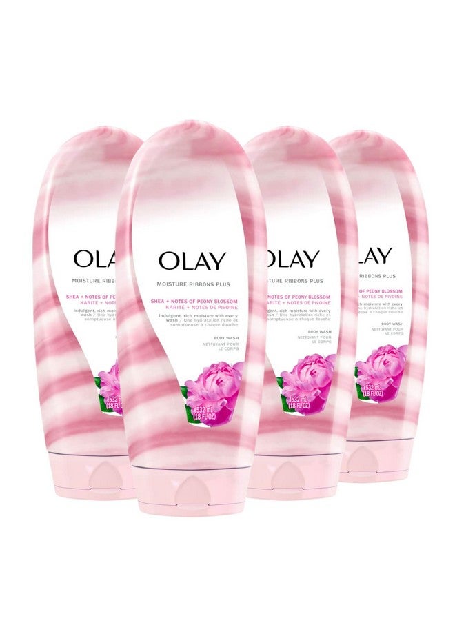 Olay غسول الجسم شريط الرطوبة بلس شيا + لمسات من زهرة البيونيا 18 أونصة سائلة (عبوة من 4) - Image 1