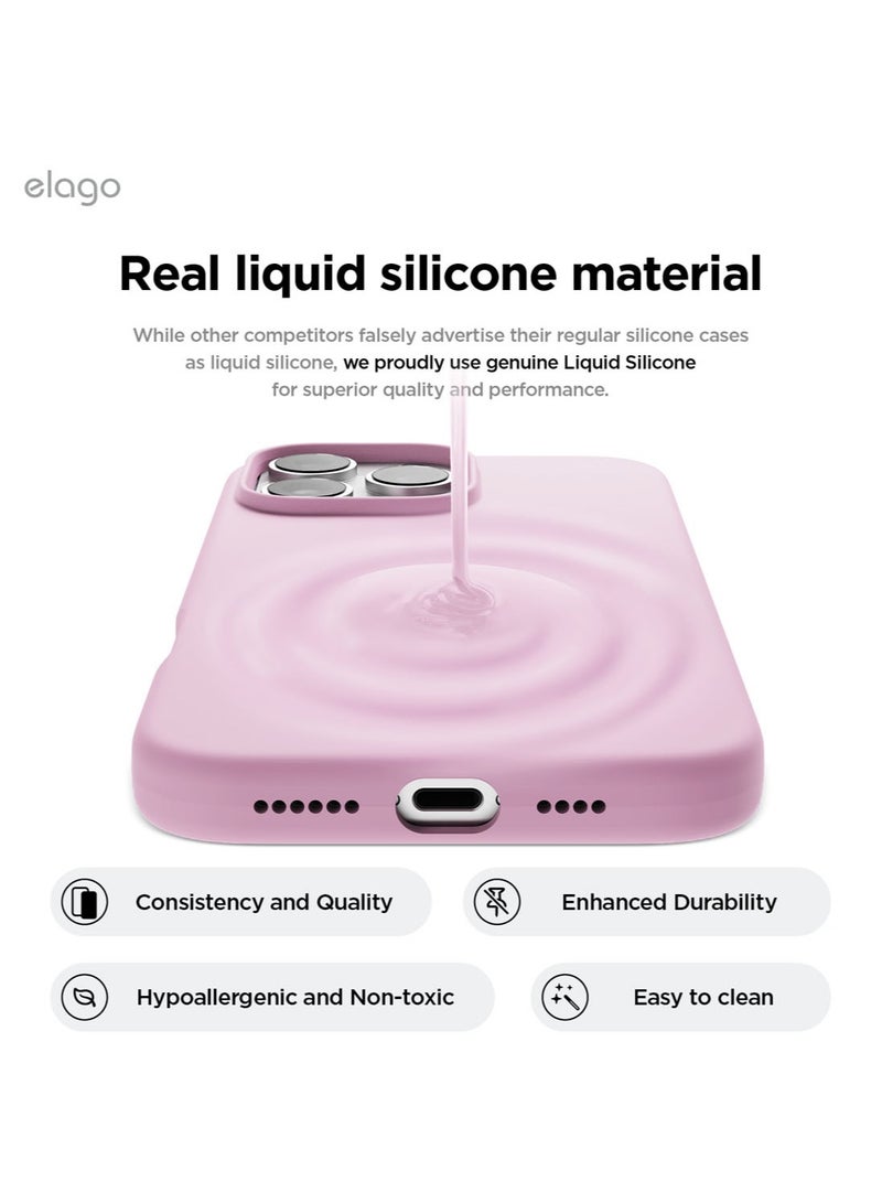 Elago Liquid Silicone for iPhone 16 PRO Case Cover Full Body Protection, Shockproof, Slim, Anti-Scratch Soft Microfiber Lining - Hot Pink - Image 3