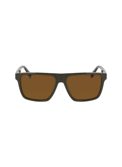 FULL RIM BIO INJ-G820 MODIFIED RECTANGLE LACOSTE SUNS L6027S  5715 (275) KHAKI