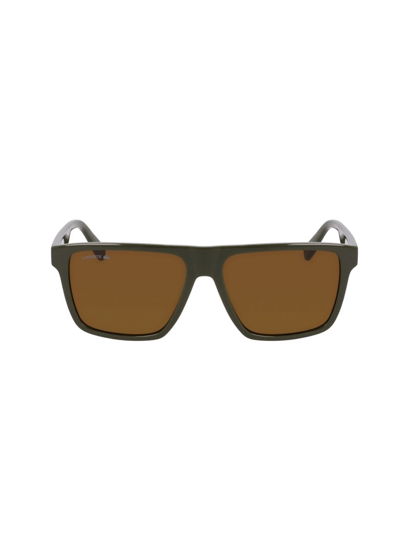 LACOSTE - FULL RIM BIO INJ-G820 MODIFIED RECTANGLE LACOSTE SUNS L6027S  5715 (275) KHAKI - Image 1