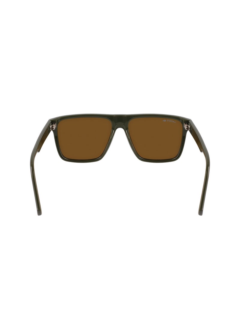 LACOSTE - FULL RIM BIO INJ-G820 MODIFIED RECTANGLE LACOSTE SUNS L6027S  5715 (275) KHAKI - Image 1