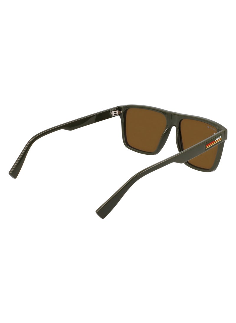 LACOSTE - FULL RIM BIO INJ-G820 MODIFIED RECTANGLE LACOSTE SUNS L6027S  5715 (275) KHAKI - Image 1